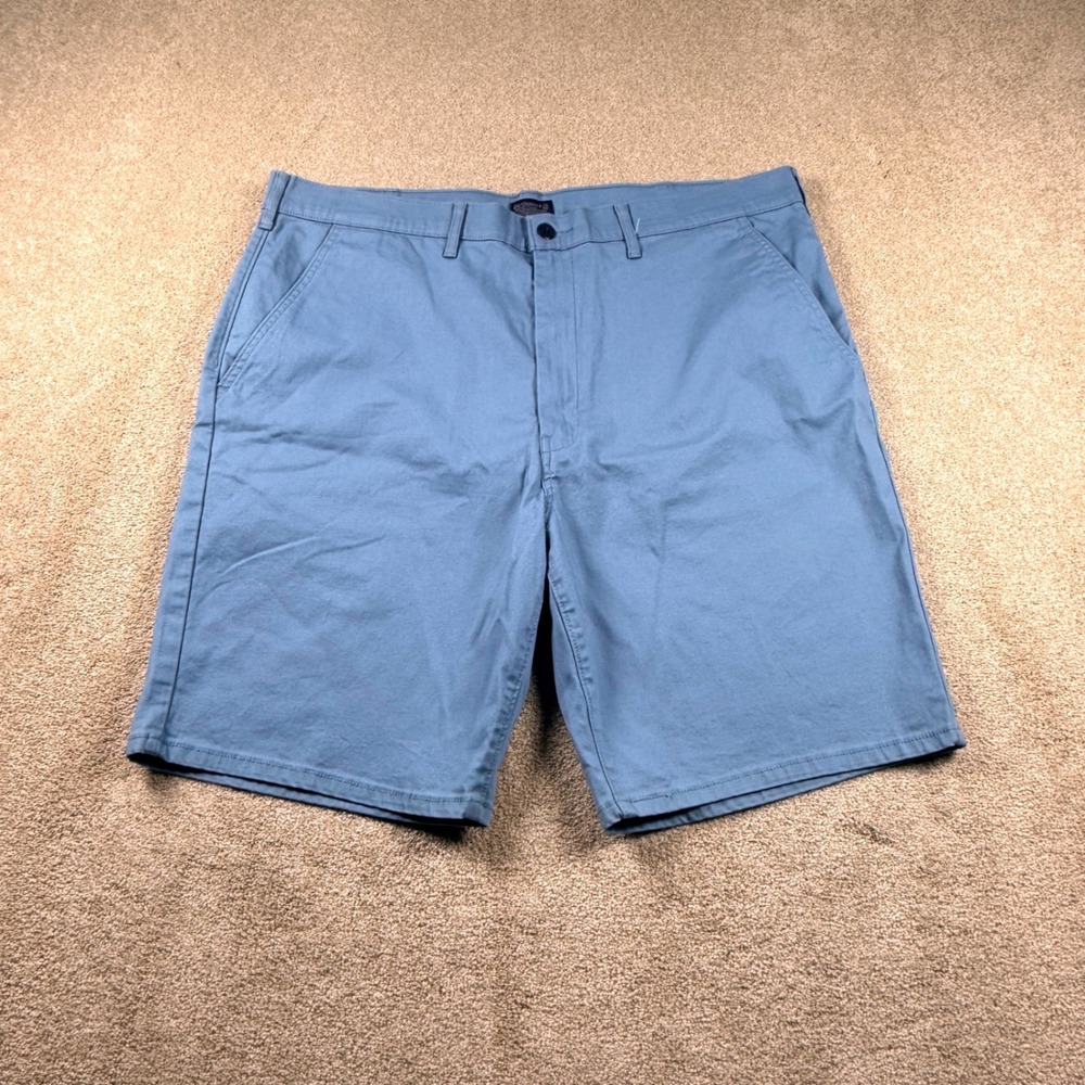 Levi Strauss Chino Shorts Mens W40 Blue Excellent Flat Front Stretch Cotton